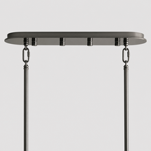 51" Delsie Oval Fluted Glass Chandelier in Bronze with Smoke Glass, Canopy Detail