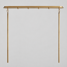 72" Delsie Oval Fluted Glass Chandelier in Brass with Smoke Glass, Canopy Detail