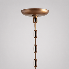 Brass Canopy Detail of Ghiaccio Textured Glass Pendant