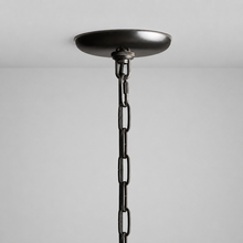Bronze Canopy Detail of Ghiaccio Textured Glass Pendant