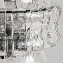 Close-Up of Clear Textured Glass and Bronze Frame Detail on Ghiaccio Wall Light