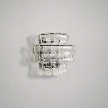 Ghiaccio Textured Glass Wall Light with Clear Glass and Bronze Finish, Light Off