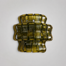 Ghiaccio Textured Glass Wall Light with Green Glass and Bronze Finish, Light Off