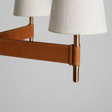 Hastings Leather and Fabric Pendant in Brass, Body Detail