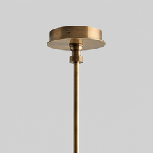 Hastings Leather and Fabric Pendant in Brass, Canopy Detail