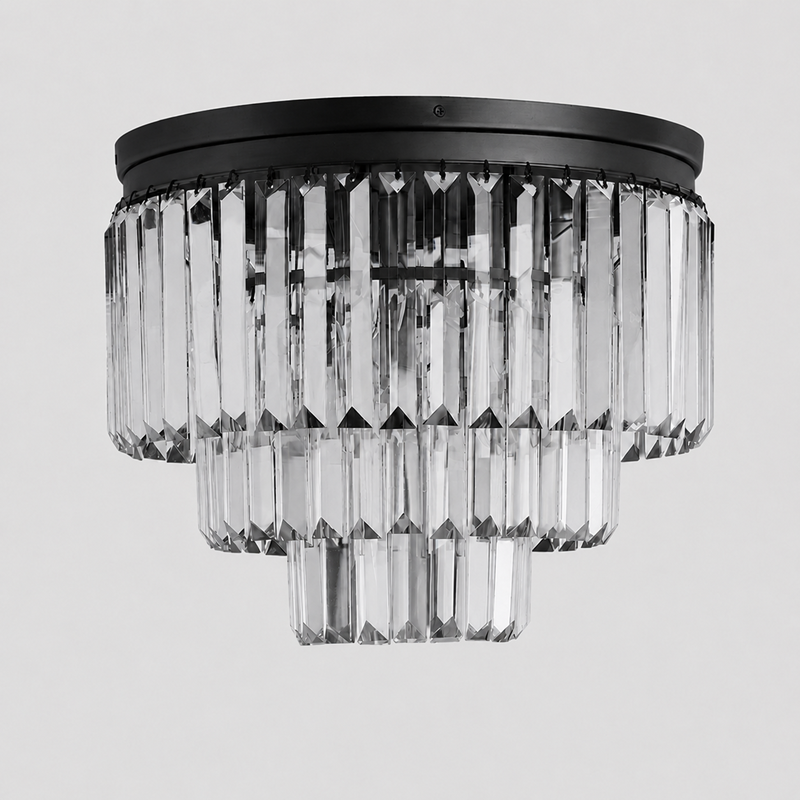 Leyland Crystal Wall Light in Black, Main Light Off