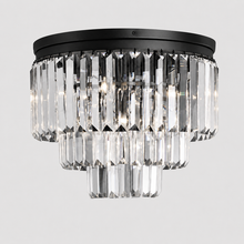 Leyland Crystal Wall Light in Black, Main Light On