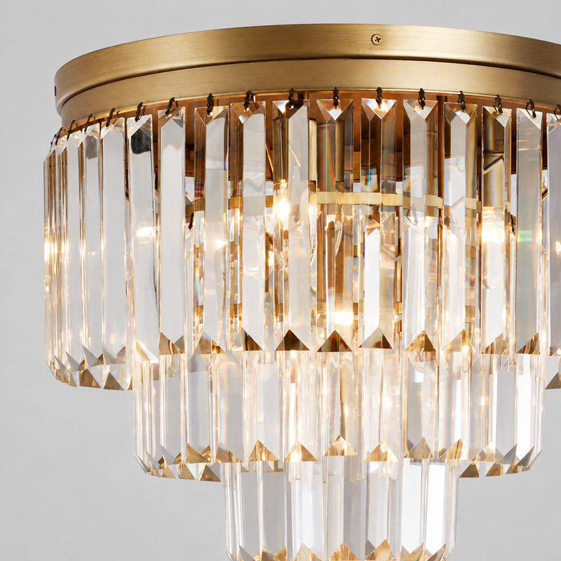 Leyland Crystal Wall Light in Brass, Canopy Detail