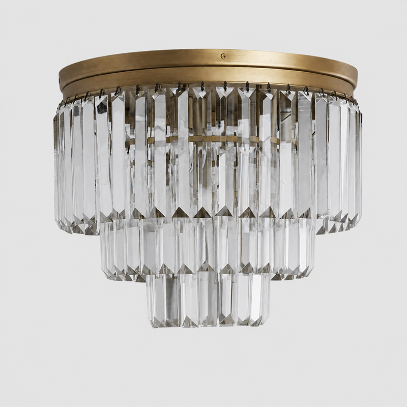 Leyland Crystal Wall Light in Brass, Main Light Off