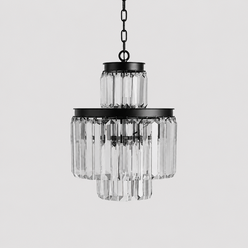 Leyland Crystal Pendant in Black, Main Light Off