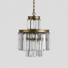 Leyland Crystal Pendant in Brass, Main Light Off