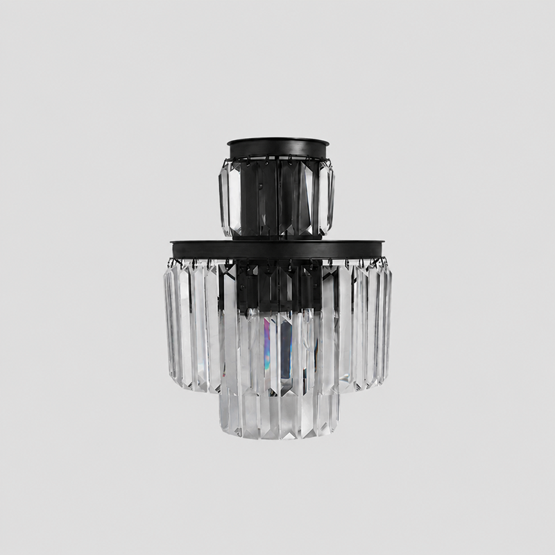 Leyland Crystal Wall Light in Black, Main Light Off
