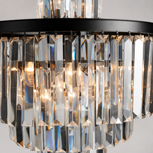 20.5" Leyland Multi-Tier Round Crystal Chandelier in Black, Canopy Detail