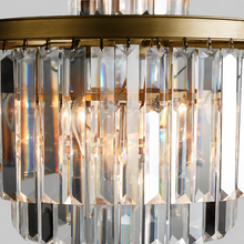 20.5" Leyland Multi-Tier Round Crystal Chandelier in Brass, Canopy Detail