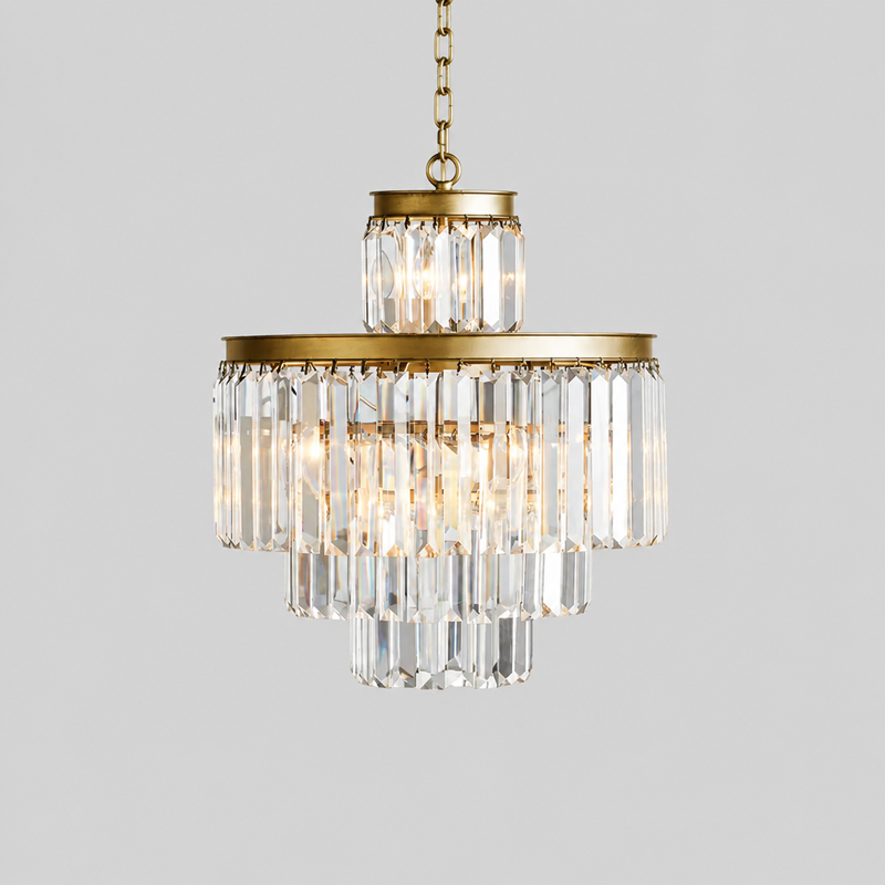 Leyland Multi-Tier Round Crystal Chandelier