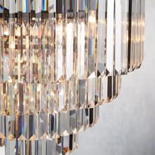48" Leyland Multi-Tier Round Crystal Chandelier in Brass, Canopy Detail