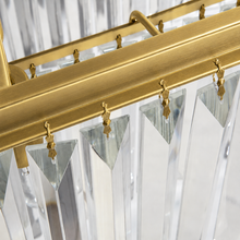 Leyland Multi-Tier Squared Crystal Chandelier in Brass, Canopy Detail