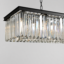 Leyland Single-Tier Squared Crystal Chandelier in Black, Canopy Detail