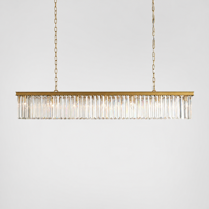 Leyland Single-Tier Squared Crystal Chandelier