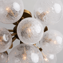 Mandoza Glass Bubble Flushmount Light with Brass Finish, Body Detail