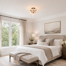 Mandoza Glass Bubble Flushmount Light with Bronze Finish, Bedroom