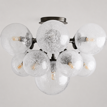 Mandoza Glass Bubble Flushmount Light with Bronze Finish, Main Light Off