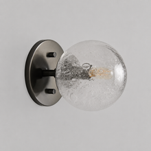 Mandoza Glass Bubble Wall Light with Bronze Finish, Main Light Off