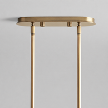 Mandoza Linear Bubble Glass Chandelier with Brass Finish, Canopy Detail