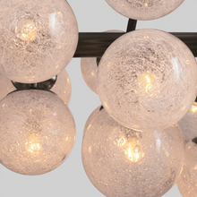Mandoza Linear Bubble Glass Chandelier with Bronze Finish, Body Detail