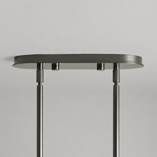 Mandoza Linear Bubble Glass Chandelier with Bronze Finish, Canopy Detail