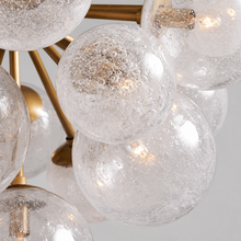 27" Mandoza Round Bubble Glass Chandelier with Brass Finish, Body Detail