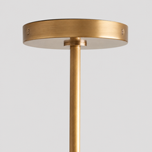 27" Mandoza Round Bubble Glass Chandelier with Brass Finish, Canopy Detail