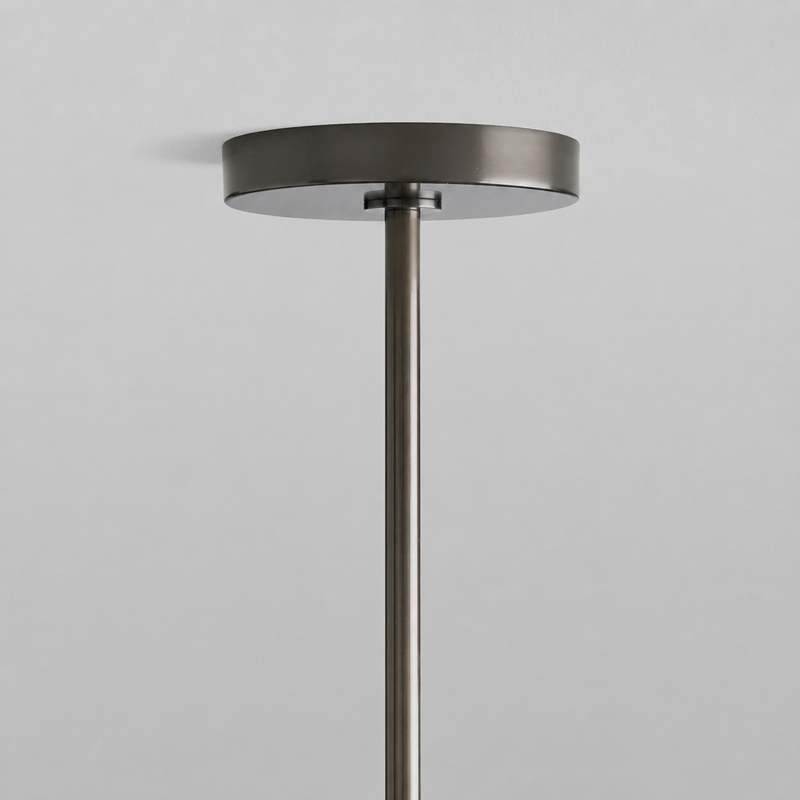 27" Mandoza Round Bubble Glass Chandelier with Bronze Finish, Canopy Detail