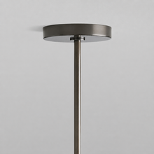 27" Mandoza Round Bubble Glass Chandelier with Bronze Finish, Canopy Detail