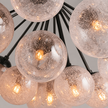 35" Mandoza Round Bubble Glass Chandelier with Bronze Finish, Body Detail