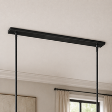 Ravello Linear Glass Cylinder Chandelier in Bronze, Clear, 54", Canopy Detail