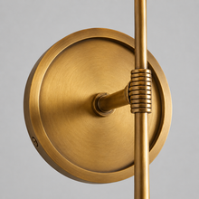 5.5" Rhodes Fabric Wall Light with Brass Finish, Linen Shade and Frame Detail