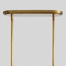 50" Rhodes Linear Fabric Chandelier with Brass Finish, Canopy Detail