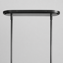 50" Rhodes Linear Fabric Chandelier with Bronze Finish, Canopy Detail