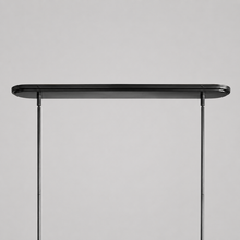 61" Rhodes Linear Fabric Chandelier with Bronze Finish, Canopy Detail