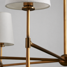42" Rhodes Round Fabric Chandelier with Brass Finish, Body Detail