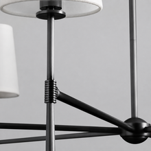 42" Rhodes Round Fabric Chandelier with Bronze Finish, Body Detail
