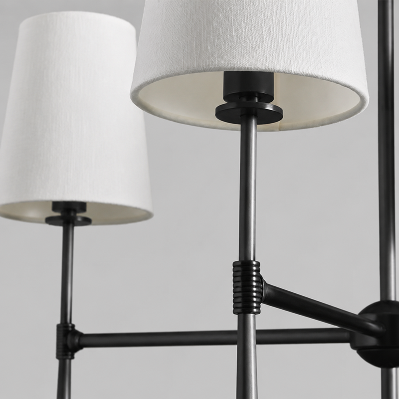 48" Rhodes Round Fabric Chandelier with Bronze Finish, Body Detail