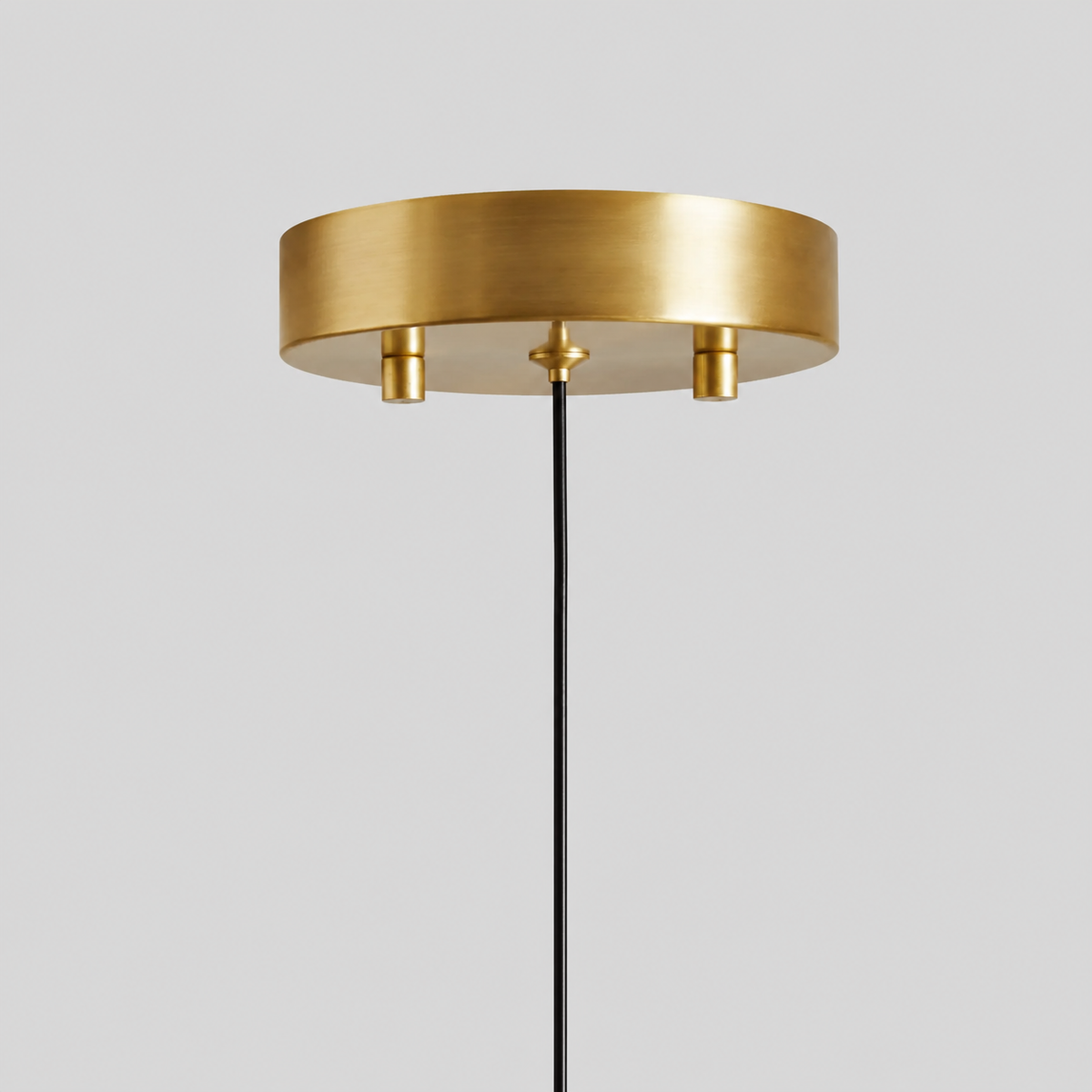 Soltaire Bubble Glass Raindrop Pendant in Brass, 5", Canopy Detail