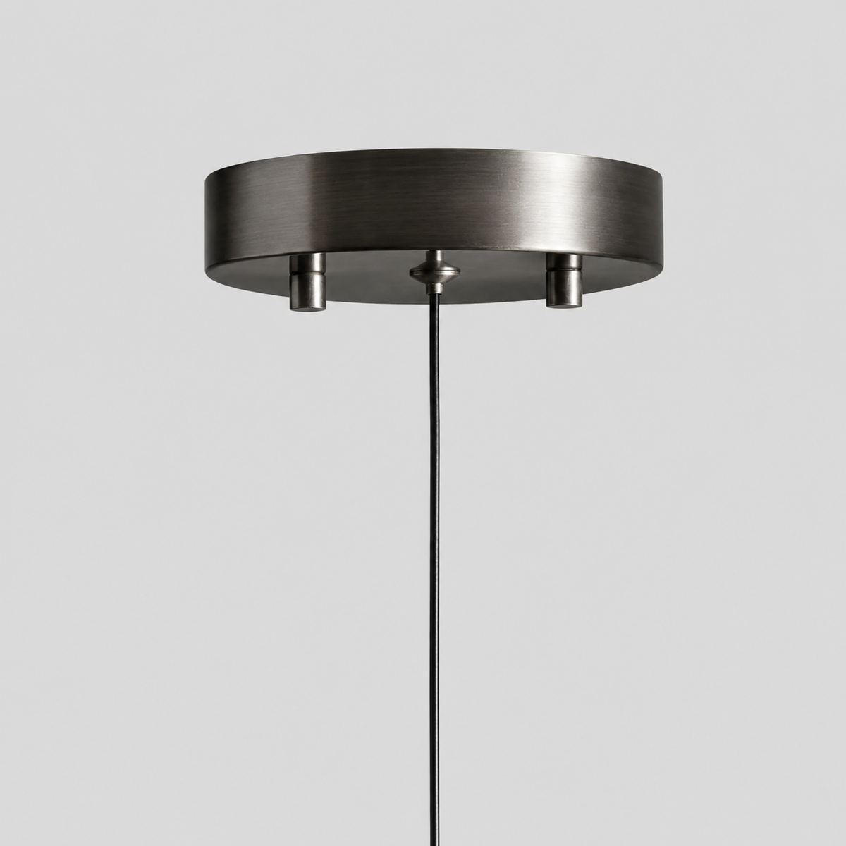 Soltaire Bubble Glass Raindrop Pendant in Bronze, 5", Canopy Detail