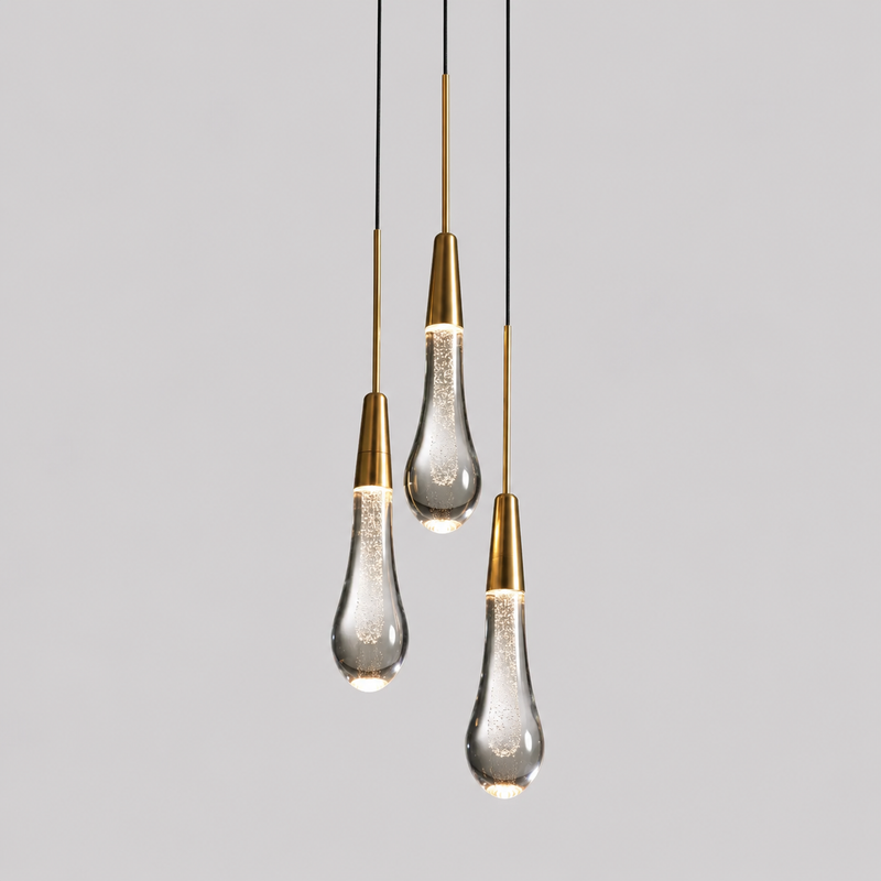 Soltaire Bubble Glass Raindrop Pendant