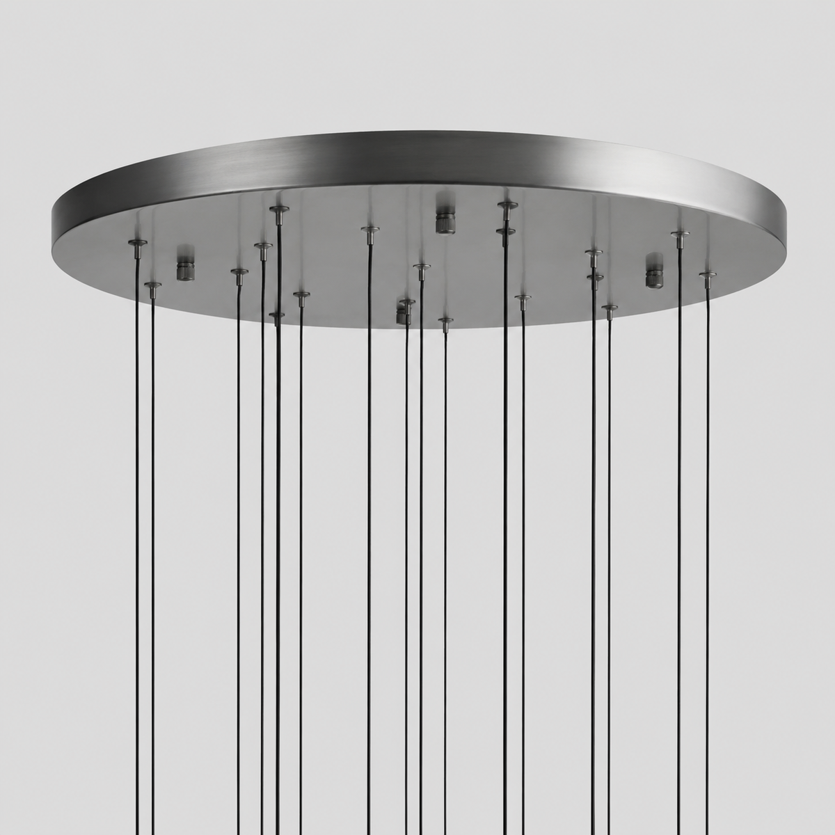 Soltaire Bubble Glass Raindrop Round Chandelier in Bronze, 24", Canopy Detail