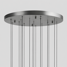 Soltaire Bubble Glass Raindrop Round Chandelier in Bronze, 24", Canopy Detail