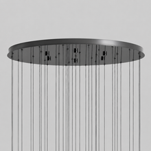 Soltaire Bubble Glass Raindrop Round Chandelier in Bronze, 36", Canopy Detail