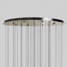 Soltaire Bubble Glass Raindrop Round Chandelier in Bronze, 48", Canopy Detail